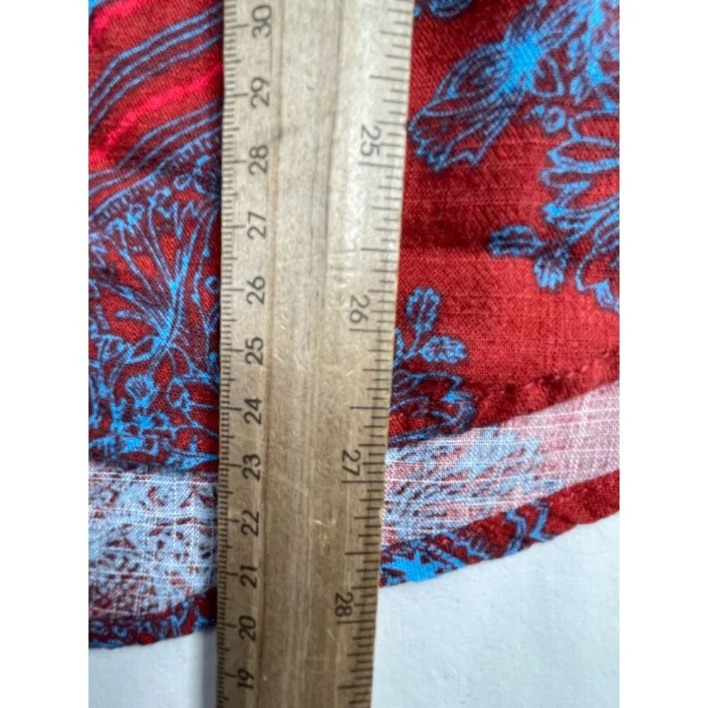 Free‎ People Walking on a Dream Keyhole Tunic Top size Small Red/Blue